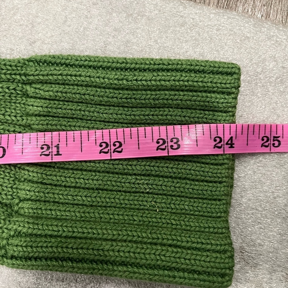 [S]L.L. Bean Forest Green Cable Knit Cotton Belted Long Button Cardigan RARE - Picture 6 of 7